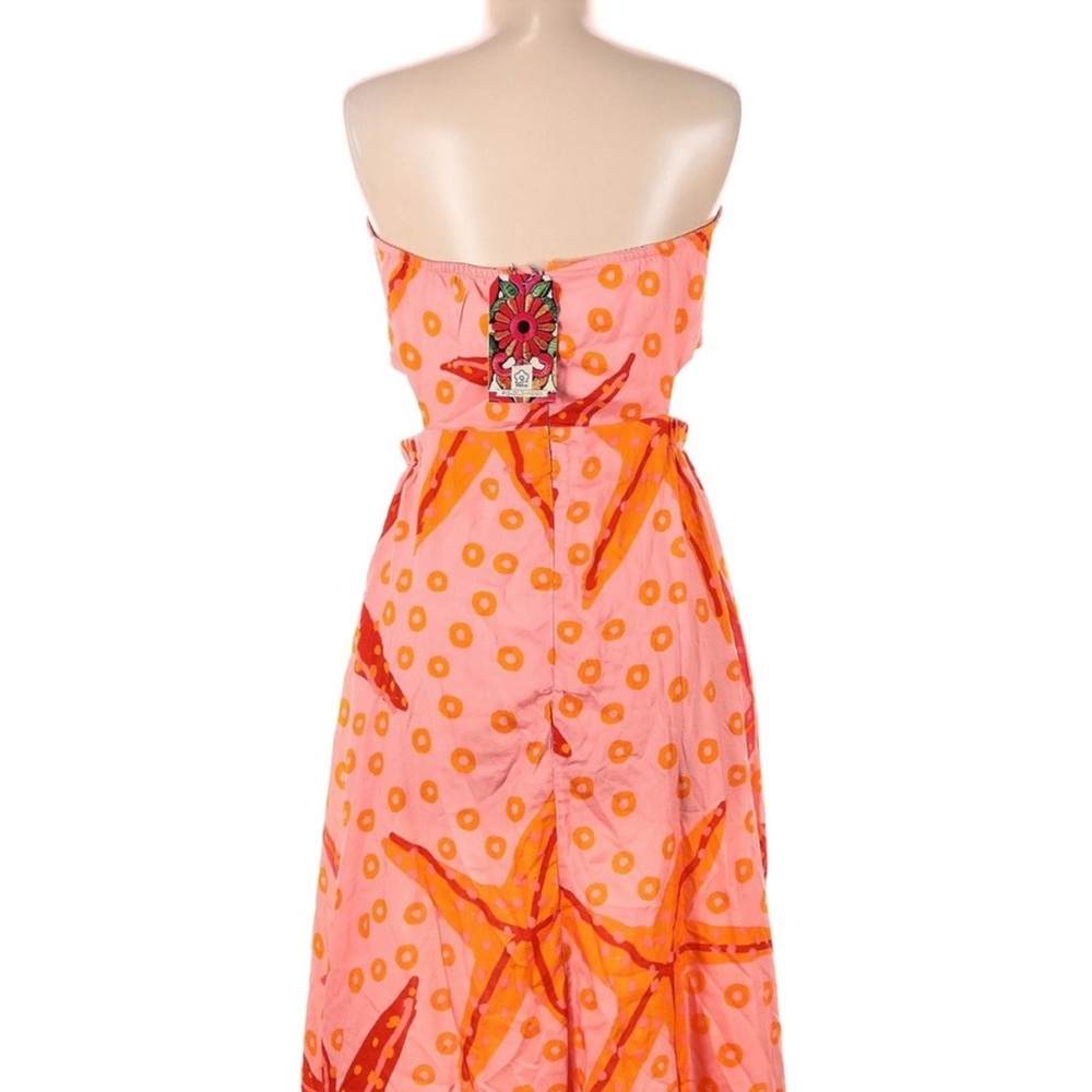 Farm Rio strapless pink and orange starfish dress - Picture 2 of 6
